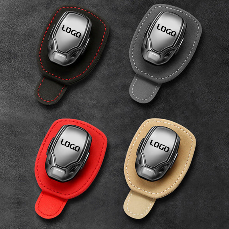 Suede Multifunctional Glasses Clip with your car logo
