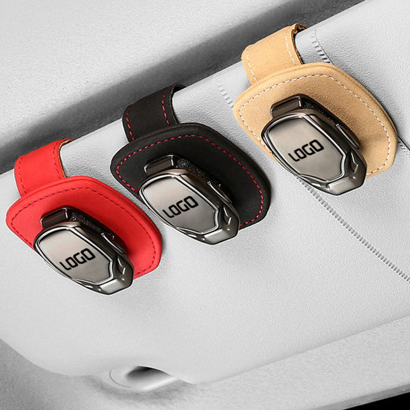 Suede Multifunctional Glasses Clip with your car logo